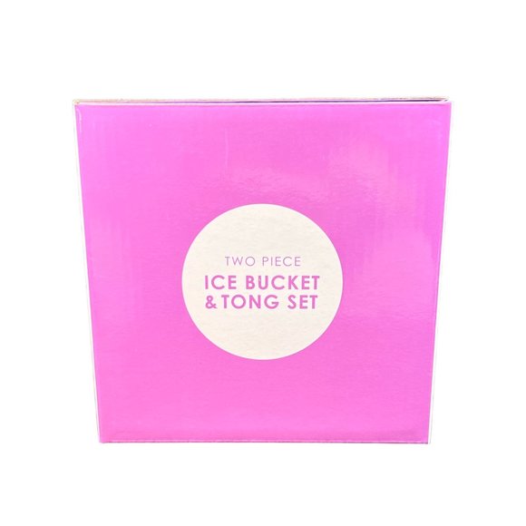 Diamond Embossed 2 Piece Serving Ice Bucket & Tong Set Shatter Resistant Purple - Picture 4 of 11